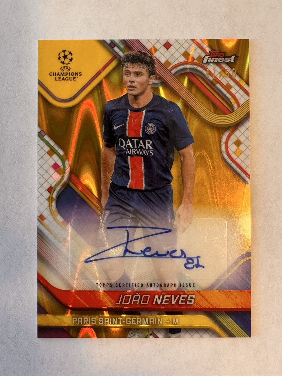 2025 Topps Finest Joao Neves Auto Gold /50
