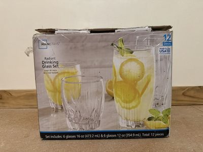 New Mainstays Radiant Drinking Glass Set