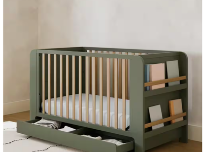 Graco Read with Me Olive with Driftwood 3-in-1 Convertible Crib with Drawer