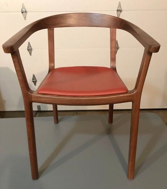 Geiger Lijn Walnut Arm Chair with opened back and upholstered Seat