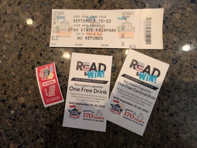 2026 Utah State Fair Admission and Reward Coupons Bundle