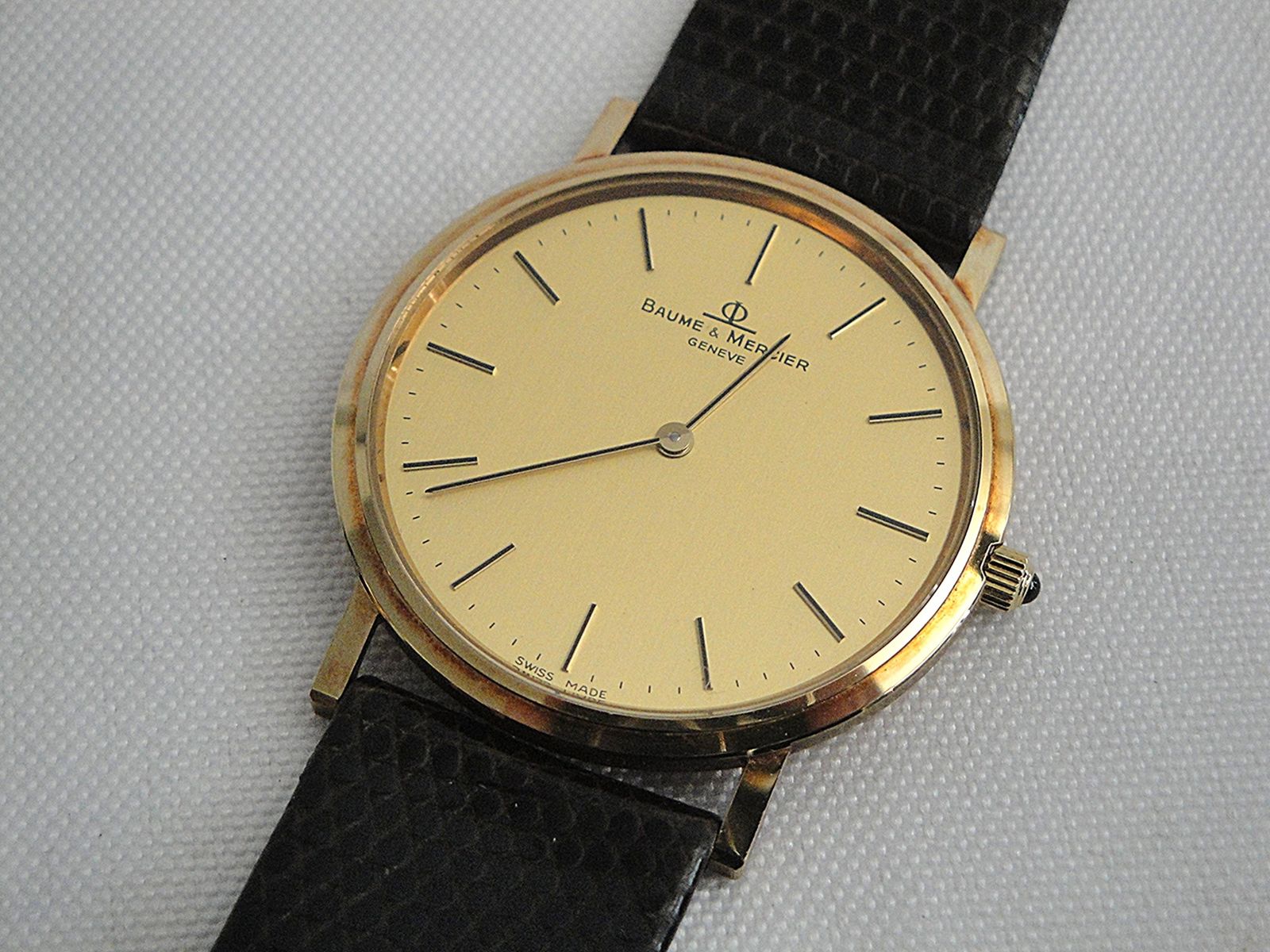 Baume & Mercier 14K Solid Gold Dress Men's Watch W/Box - REF. 95605