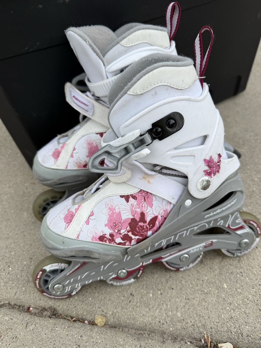 Pink Flower Roller Blades