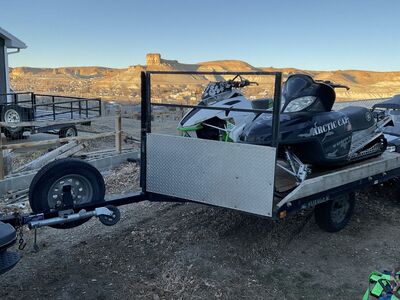 Snowmobiles and trailer