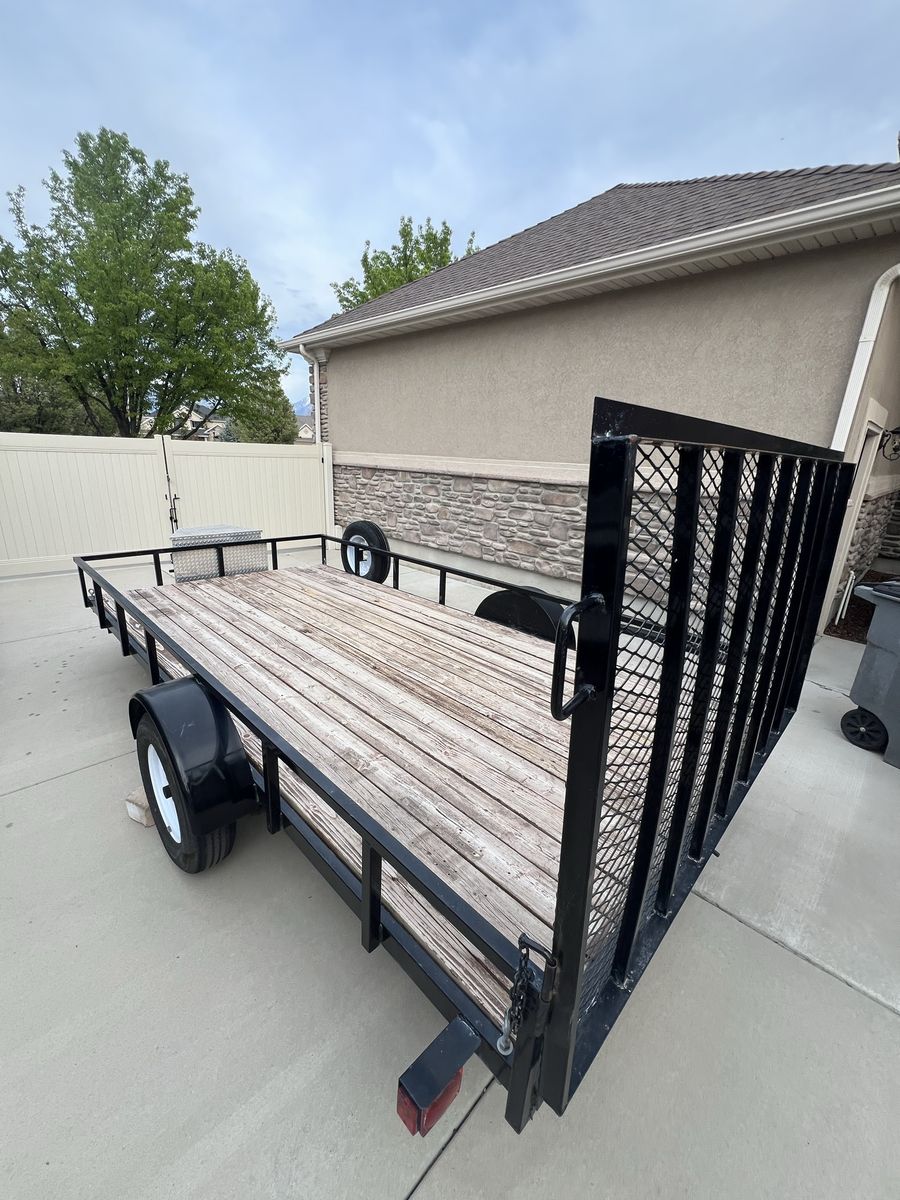 14' L x 7' W Utility Trailer With 50" Drop Gate