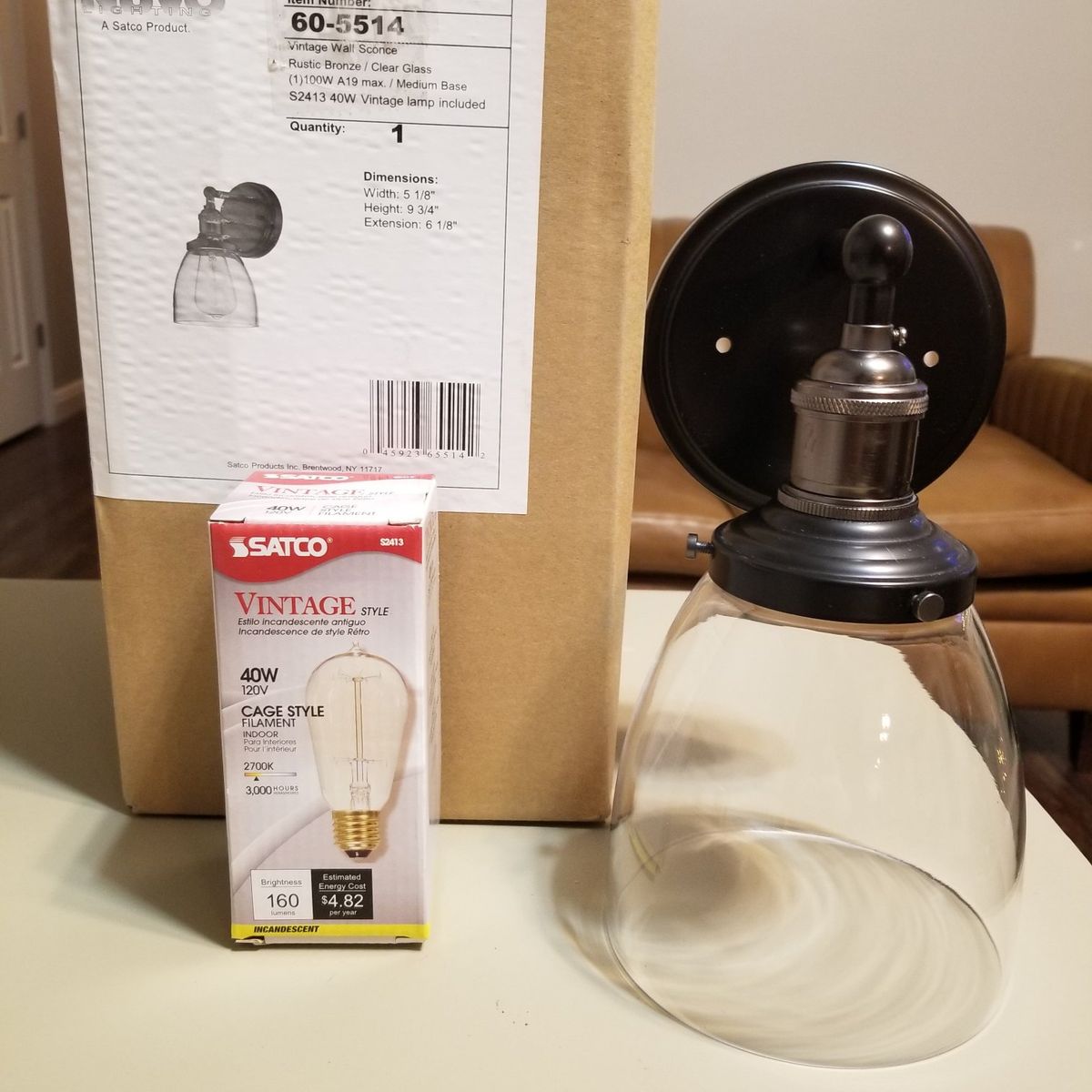 Light Fixture with Lightbulb