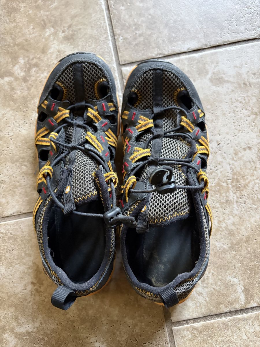 Merrell Kids Outdoor Hiking Sandals Water Shoes Black Orange Size 6M