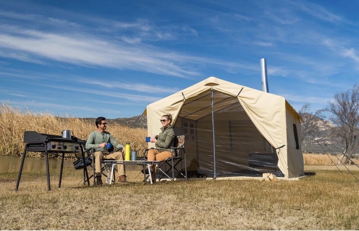 Canvas Wall Tent with Stove Pipe Jack - Used Camping Shelter