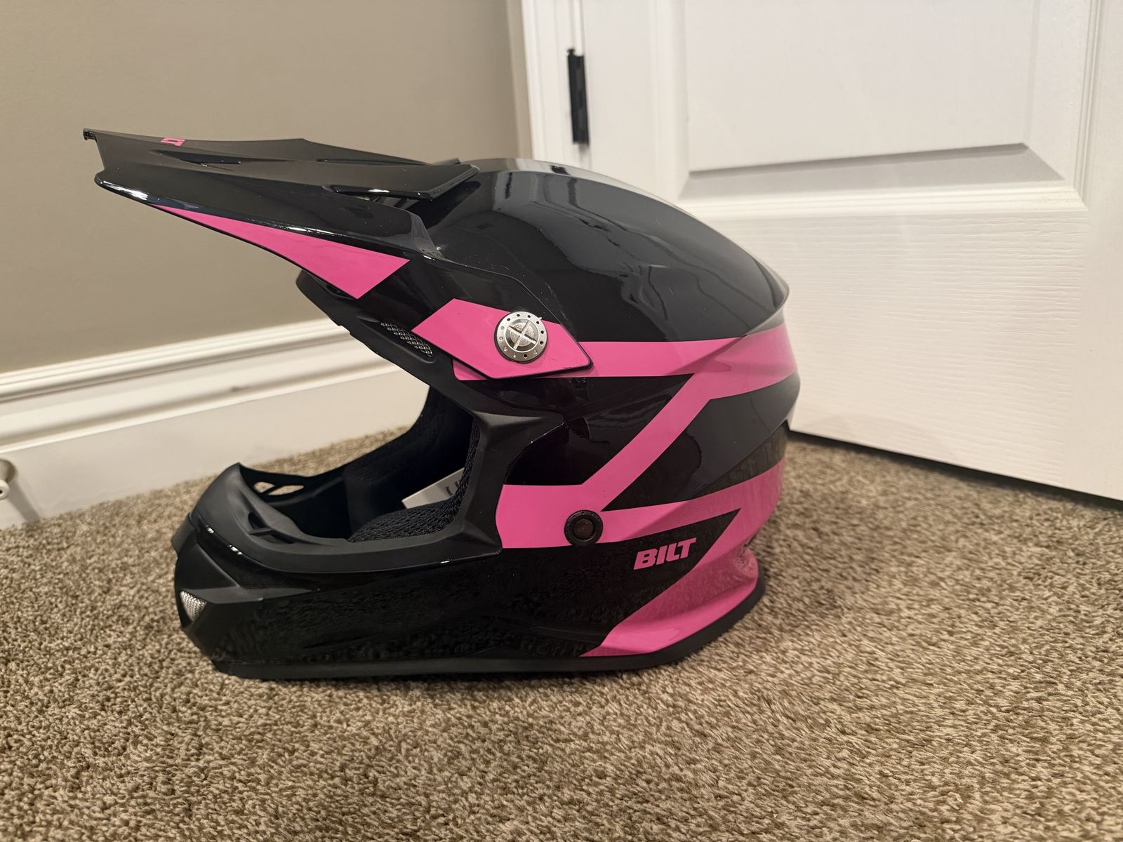 Bilt Cyclone Youth MX Helmet Youth- Black/Pink, New