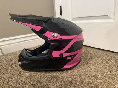 Bilt Cyclone Youth MX Helmet Youth- Black/Pink, New