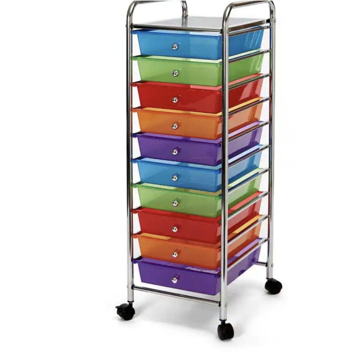 Multi colored storage cart
