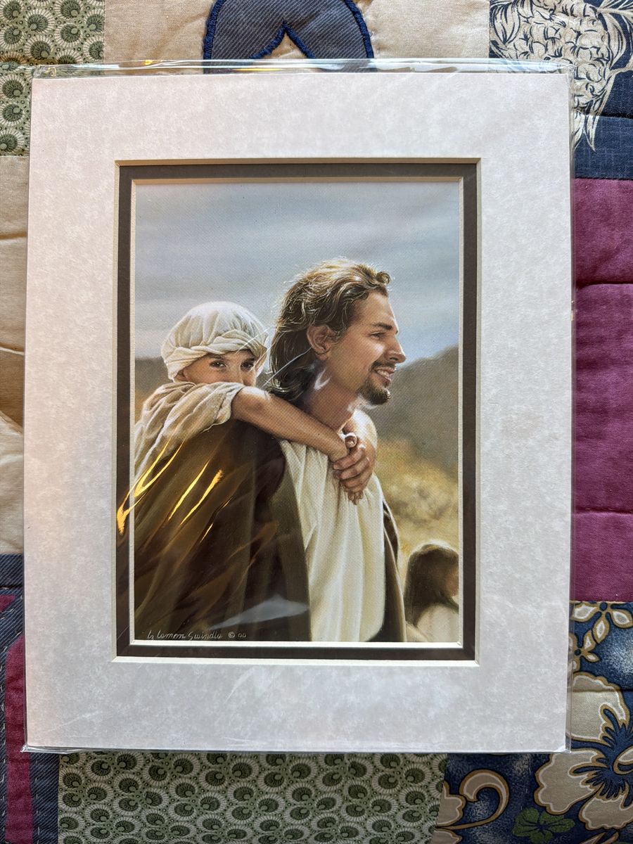 Brand new Matte framed artist print by Liz Lemon Swindle called “HOLD ON TIGHT”.  Print is 5x7 Matte is 8x10.
