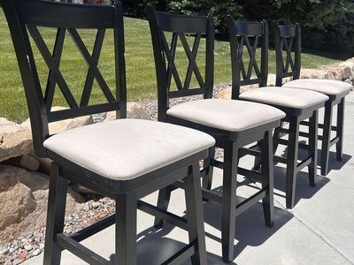 4 Counter Height Bar Stools – X Back Design