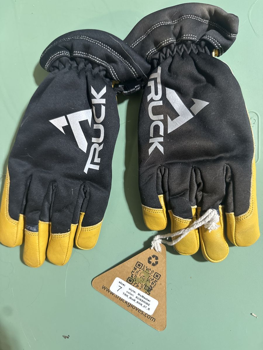 Truck Gloves MxMaster Size 7 Sunshine Yellow Black Leather Work Gloves