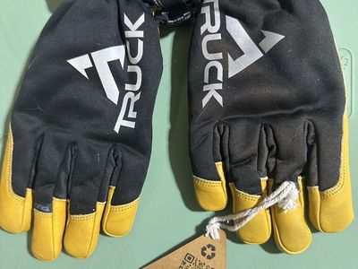 Truck Gloves MxMaster Size 7 Sunshine Yellow Black Leather Work Gloves