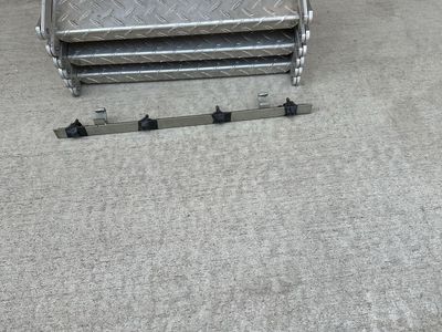 Foldable Aluminum Diamond Plate Camper Steps with Mounting Bar