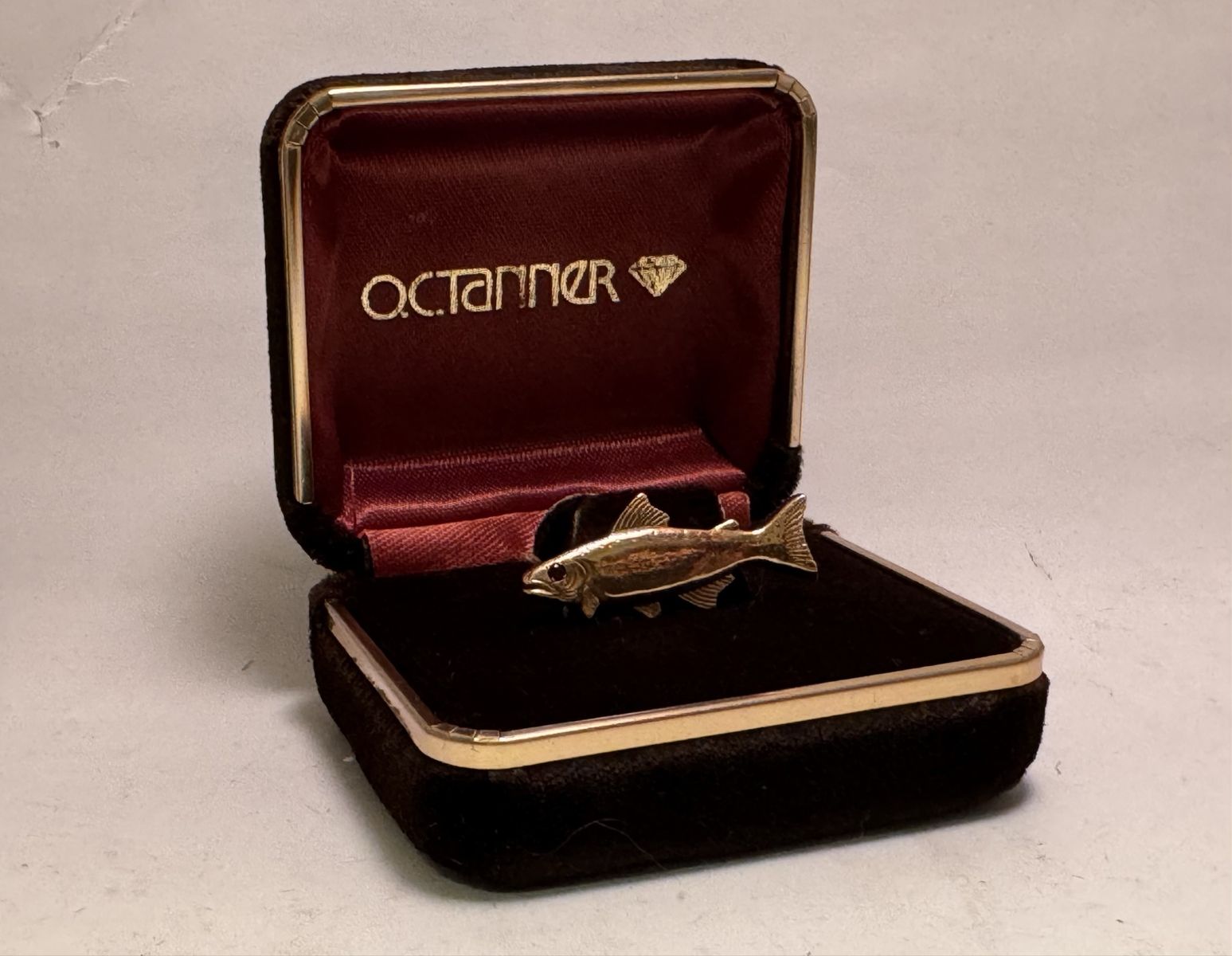 OC Tanner 10k Gold EMB CTO Trout Lapel Pin