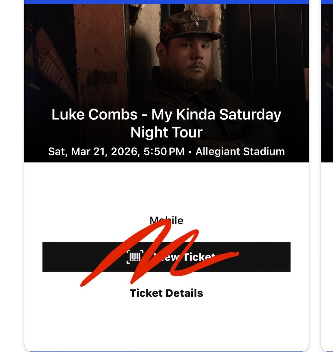 Luke Combs in Vegas 3/21/26