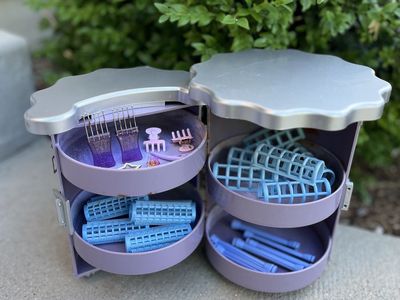 Purple American Girl Doll Hair Styling Salon Caddy + Hair Accessories | $20 OBO