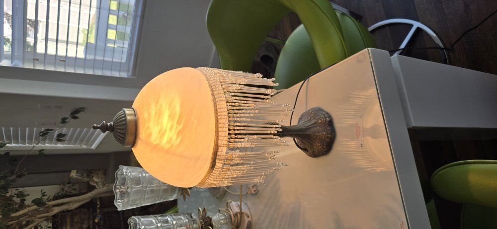 Vintage Danish Beaded Table Lamp