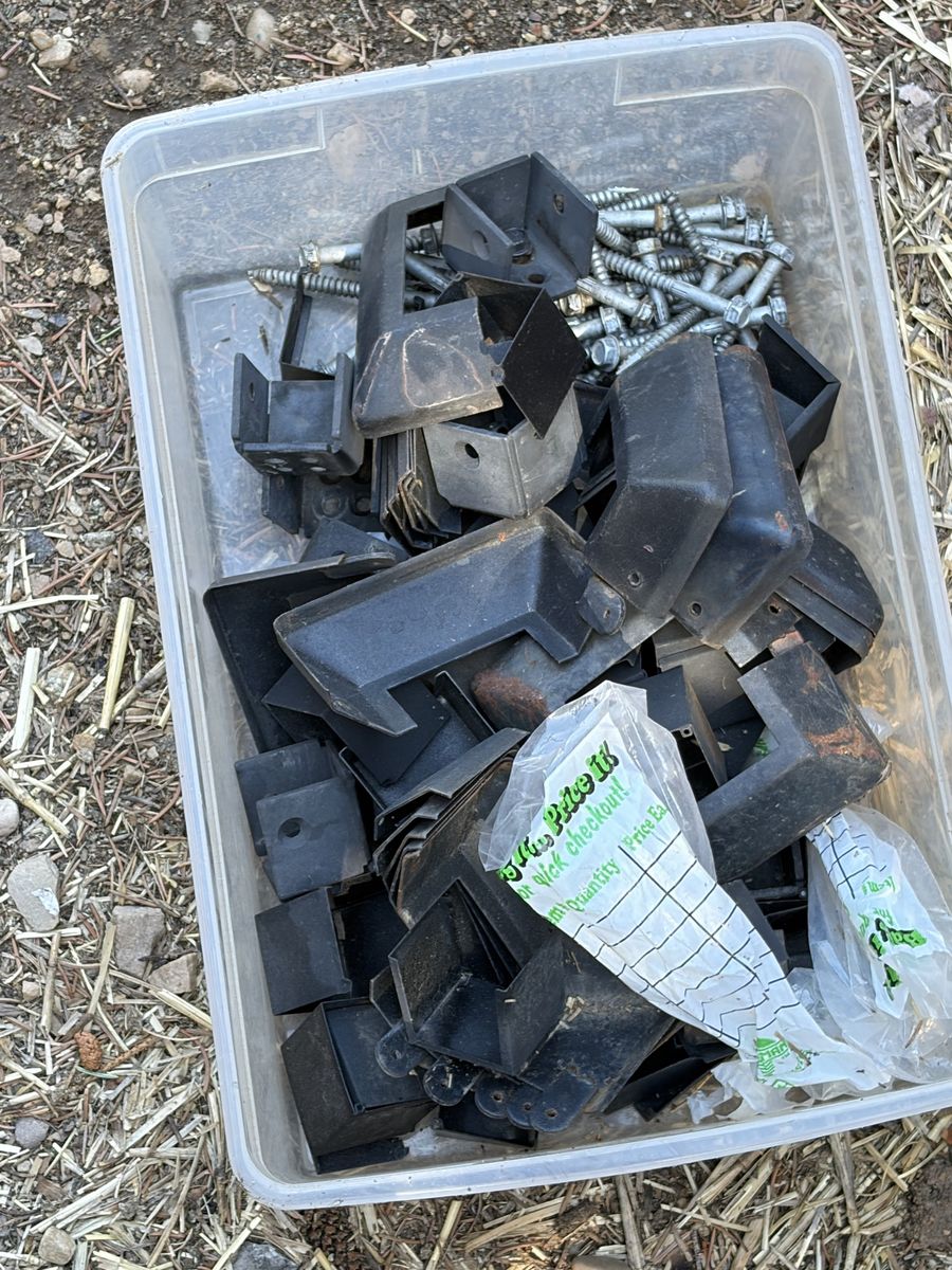 Black Porch Railing Brackets & Screws - Lot of Hardware for Deck & Fence Installation