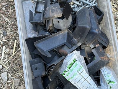 Black Porch Railing Brackets & Screws - Lot of Hardware for Deck & Fence Installation