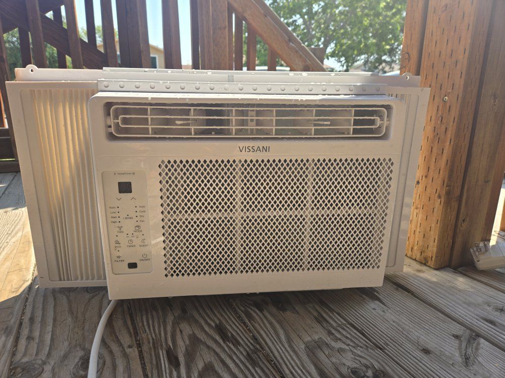 Vissani White Window Air Conditioner Unit with Digital Control Panel