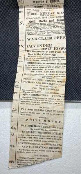 Antique 1865 newspaper clipping