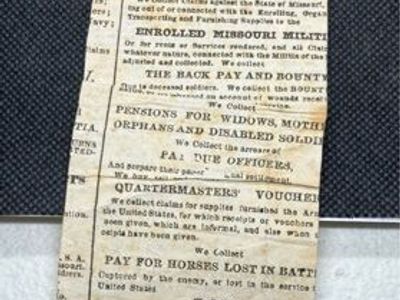 Antique 1865 newspaper clipping