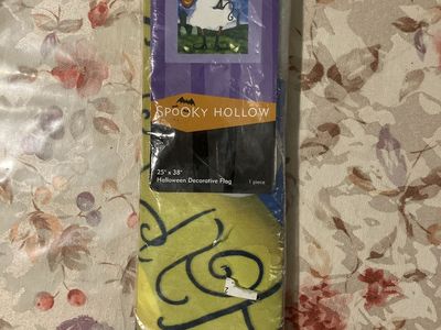 Spooky Hollow Happy Halloween Ghost Decorative Flag 25" x 38"