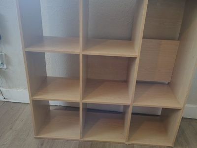 FREE OLD SHELF Section Wooden Cube Storage Organizer Shelf Unit - Light Wood