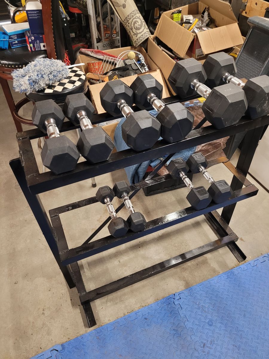 Dumbells and rack
