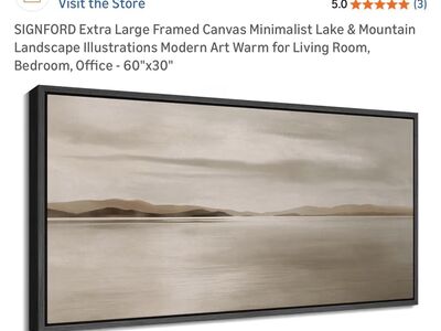 60x30 Black Framed Canvas - NEW IN BOX