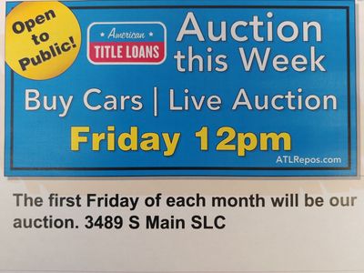 Repo car auction today 12PM. Open to the Public