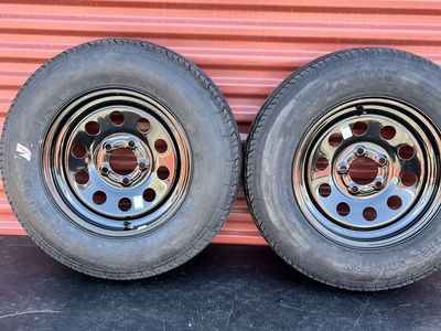 New ST 205/75 D 15 Trailer Tires Mounted on Rims
