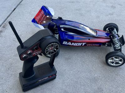 Traxxas Bandit 2WD RC Buggy - Blue/Red, 1/10 Scale, Ready-to-Race