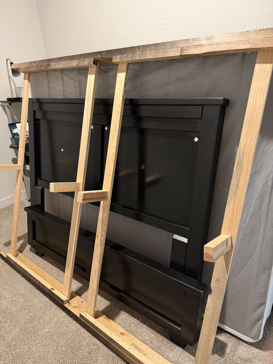 Queen Size Black wood.