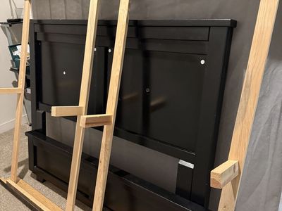 Queen Size Black wood.