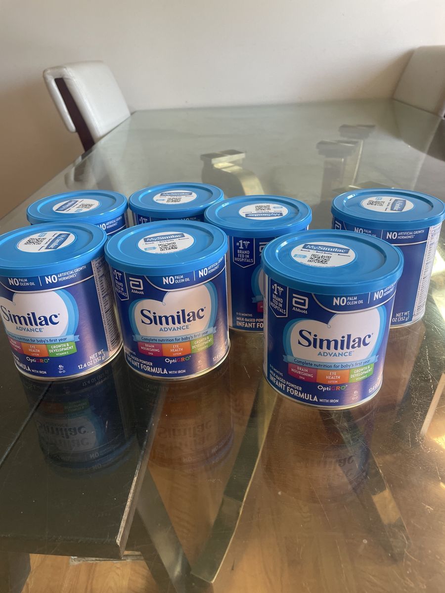 6 Cans Similac Advance Infant Formula, 12.4 oz, Milk-Based Powder with Iron, No Palm Olein Oil