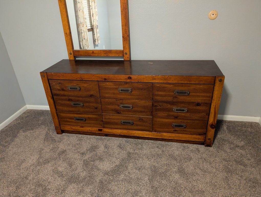 Wide Dresser & Mirror