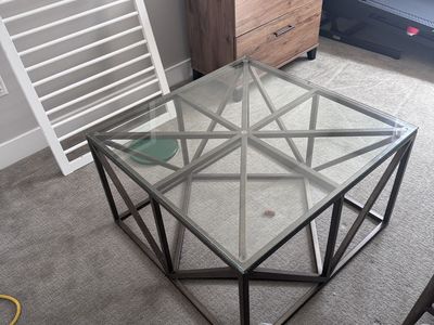 Glass coffee table