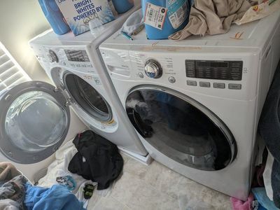 LG DLEX3570W Electric Dryer & WM3570HWA Washing Machine Set - White, Front Load