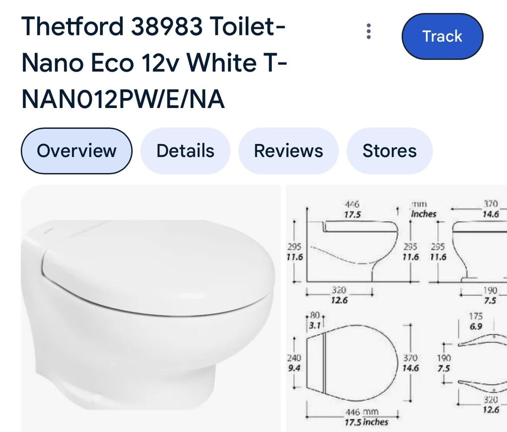 Thetford #38983 Marine Macerating Toilet