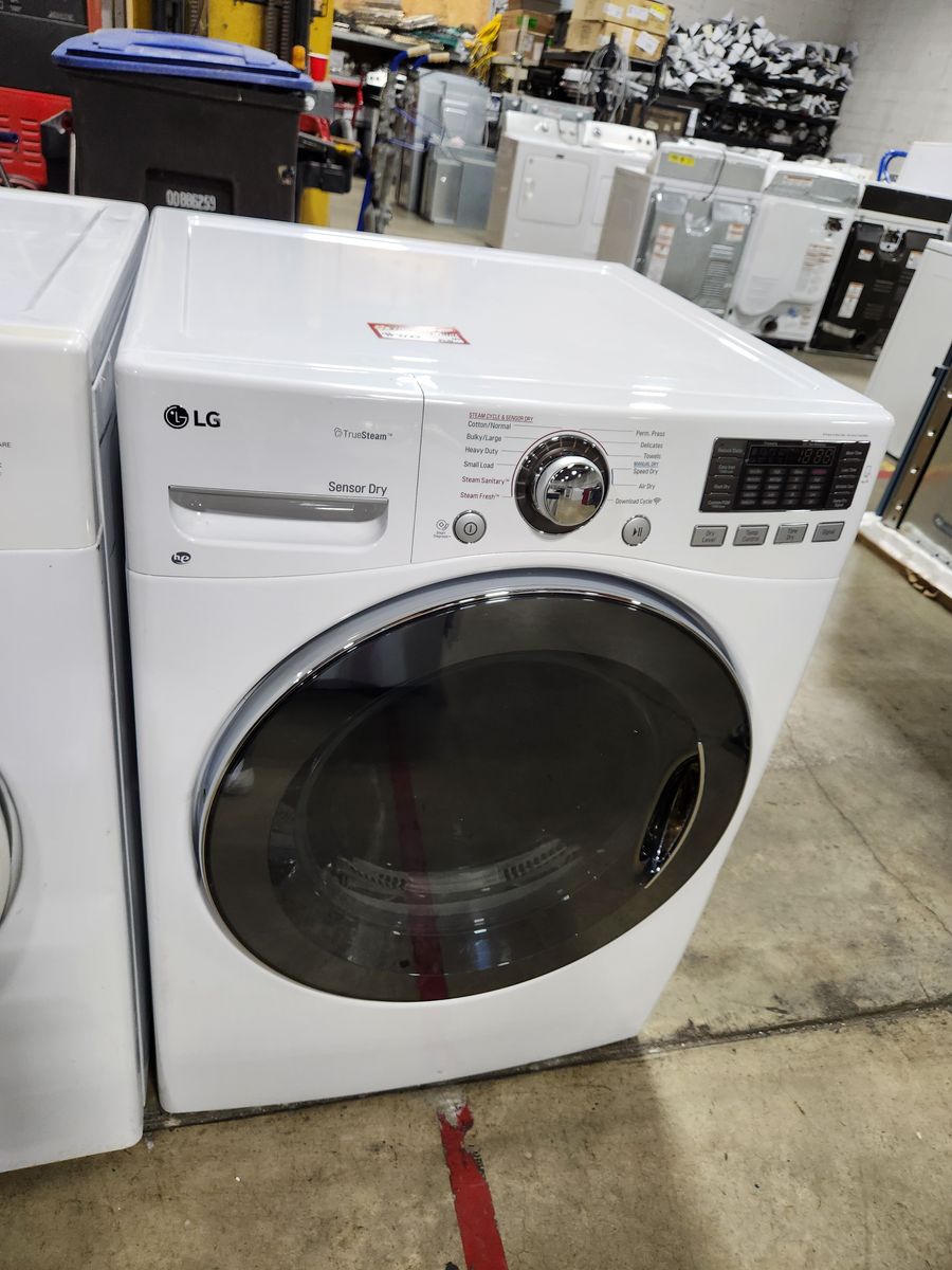 LG White Electric Dryer with TrueSteam & Sensor Dry