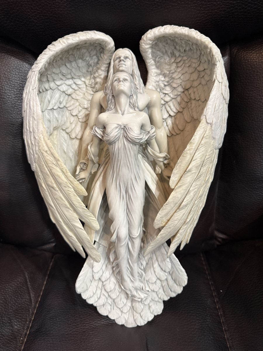 Detailed Winged Angel Wall Hanging Sculpture Figurine Decor