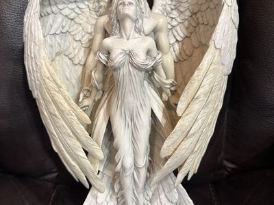 Detailed Winged Angel Wall Hanging Sculpture Figurine Decor