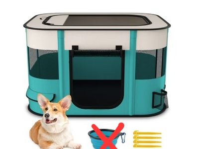 Foldable Portable Dog Cat Playpen, 32" x 23" x 21"