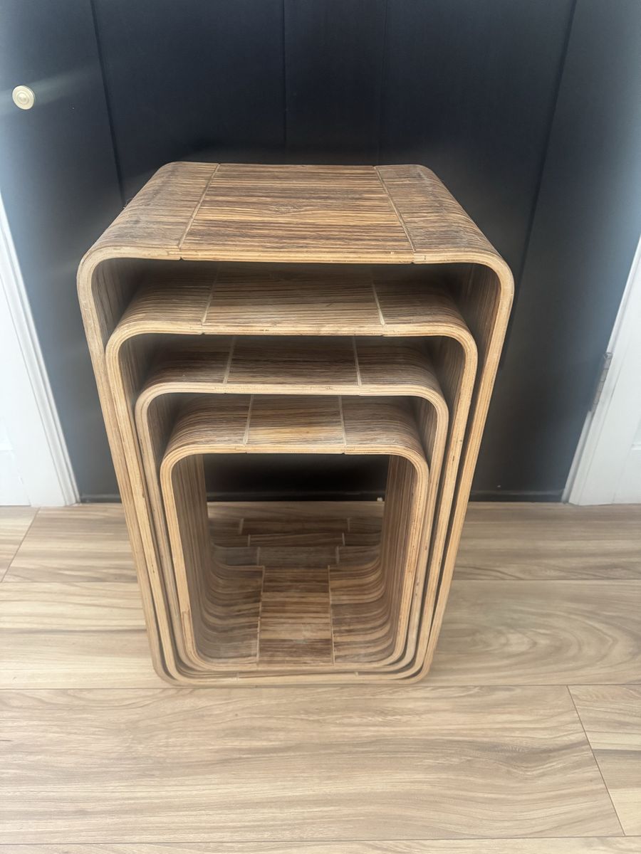4 bent wood nesting table or shelf