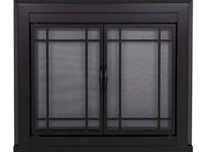 Fireplace screen Easton Medium Black