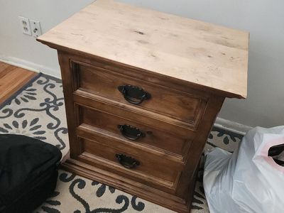 Free 2 Wooden Nightstand Side Tables w/ 1 & 3 Drawers - Rustic Style, Good Condition